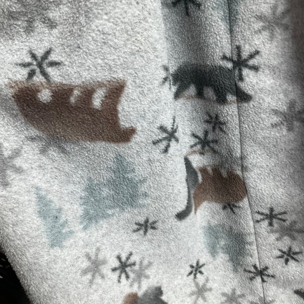 Erika Taylor Country Medium Fleece Long Robe Bear Snowflake Cozy Southwestern - Picture 4 of 13